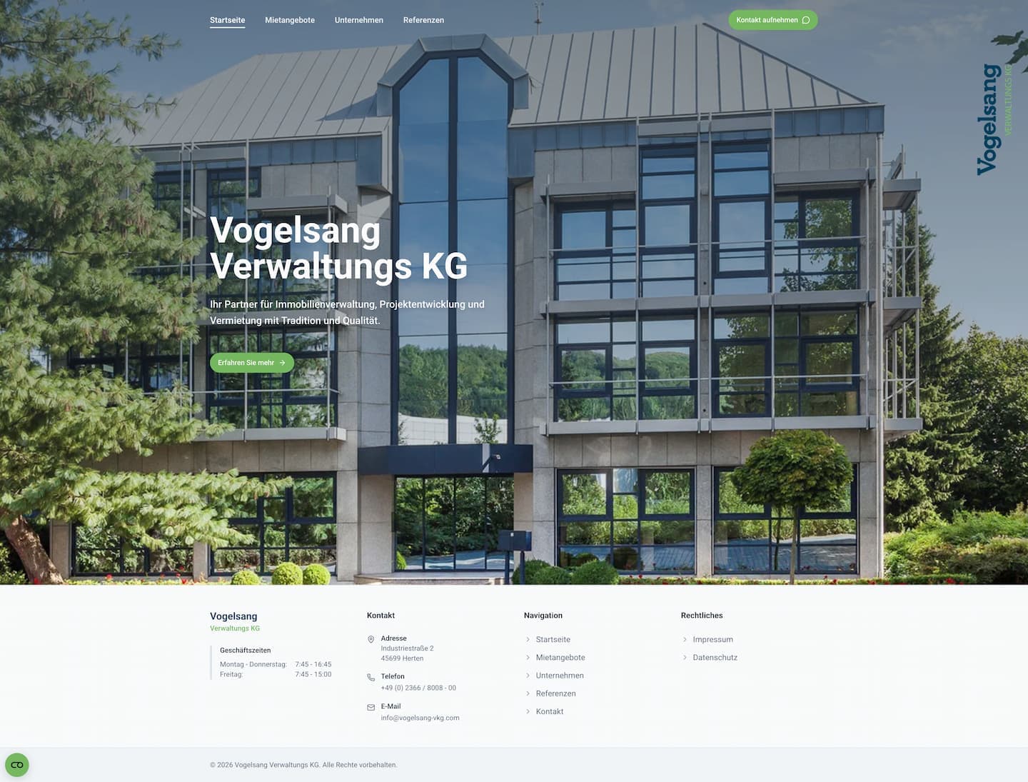 Screenshot: Vogelsang Verwaltungs KG